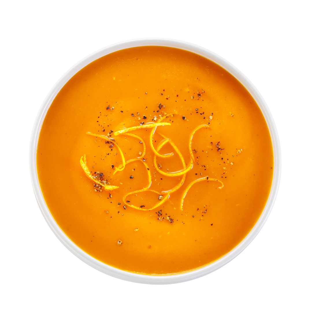 Sopa fría de zanahoria y naranja