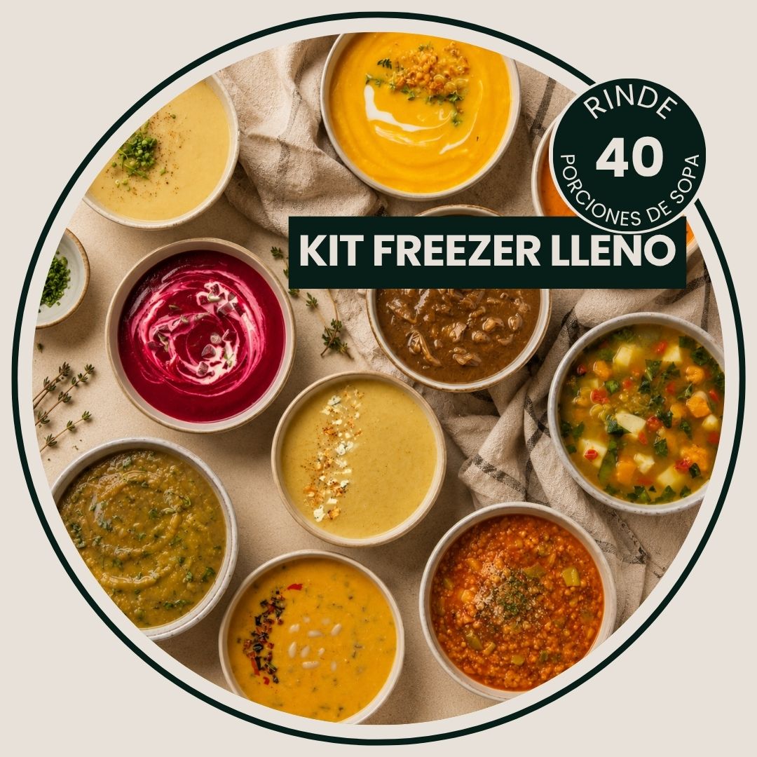 Kit de 20 sopas de autor congeladas para tener siempre en tu freezer.