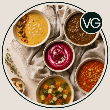 Kit de 5 sopas aptas veganos