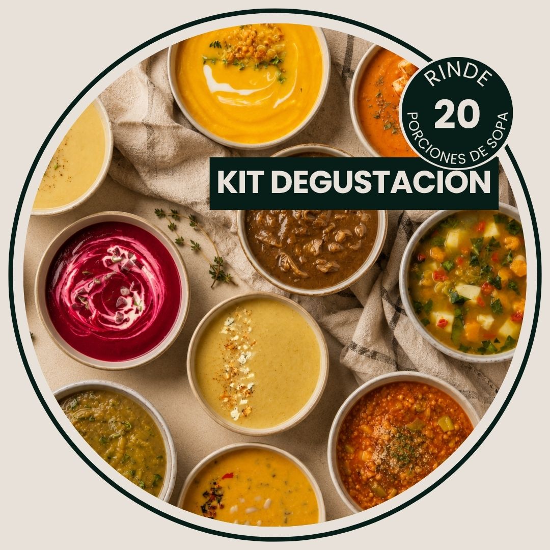 Kit Degustación Rezuma, sopas de autor congeladas, naturales y listas para calentar: 10 sabores distintos, rinde 20 porciones
